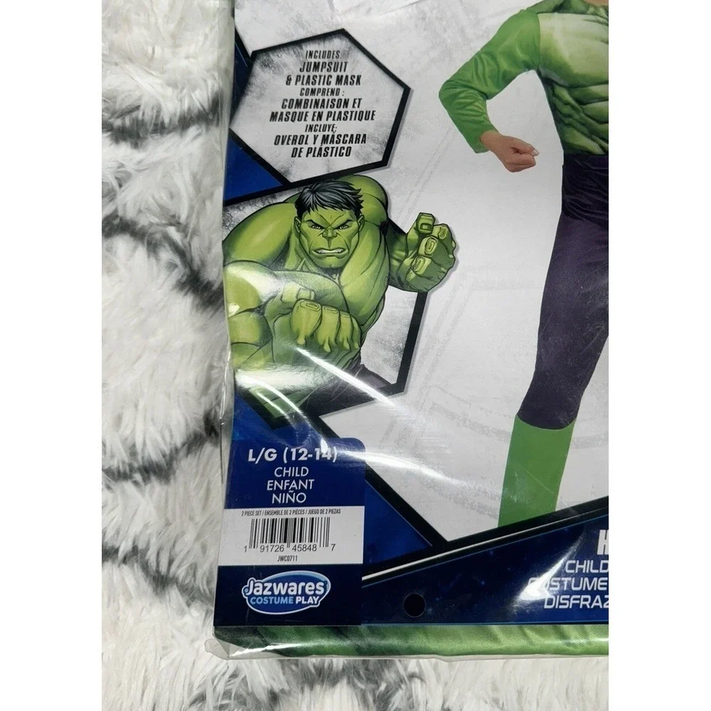 MARVEL The Hulk Avengers Jumpsuit Mask Costume Cosplay Child L (12-14) *NEW*